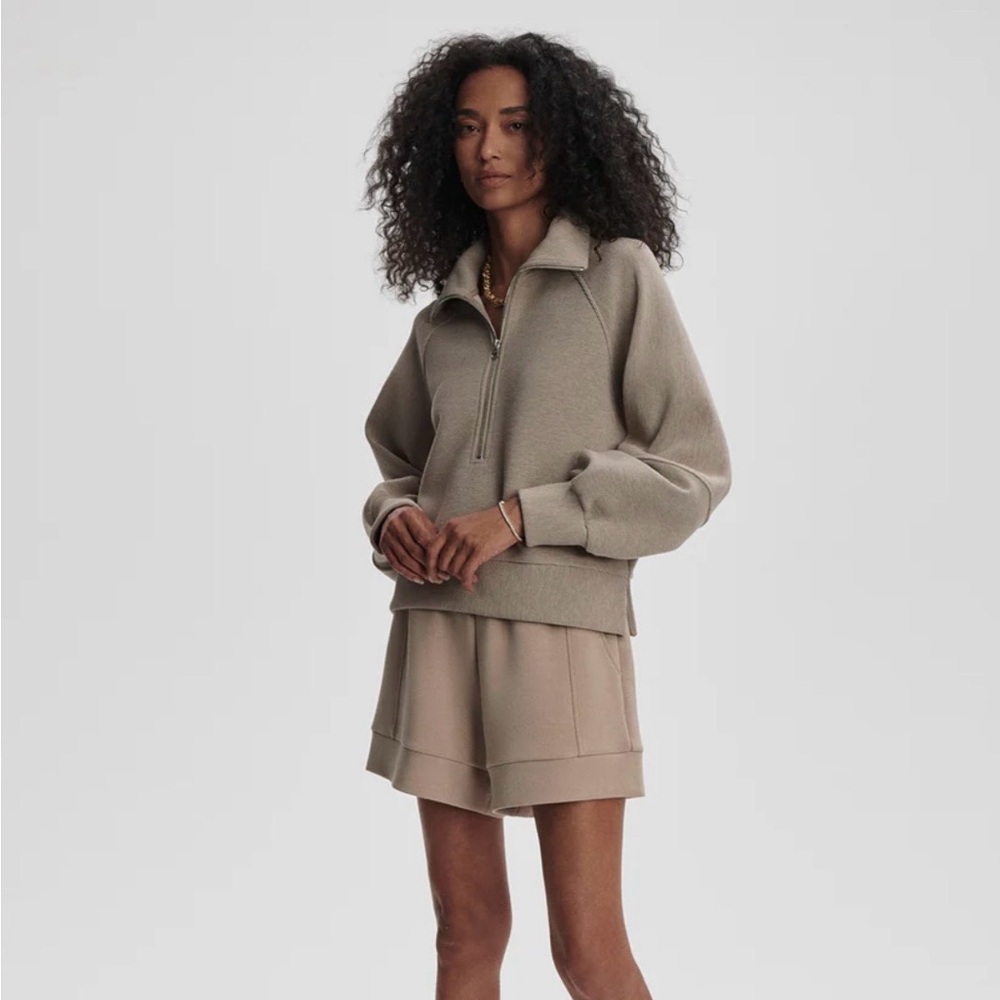 Varley Milano Half Zip Taupe Marl